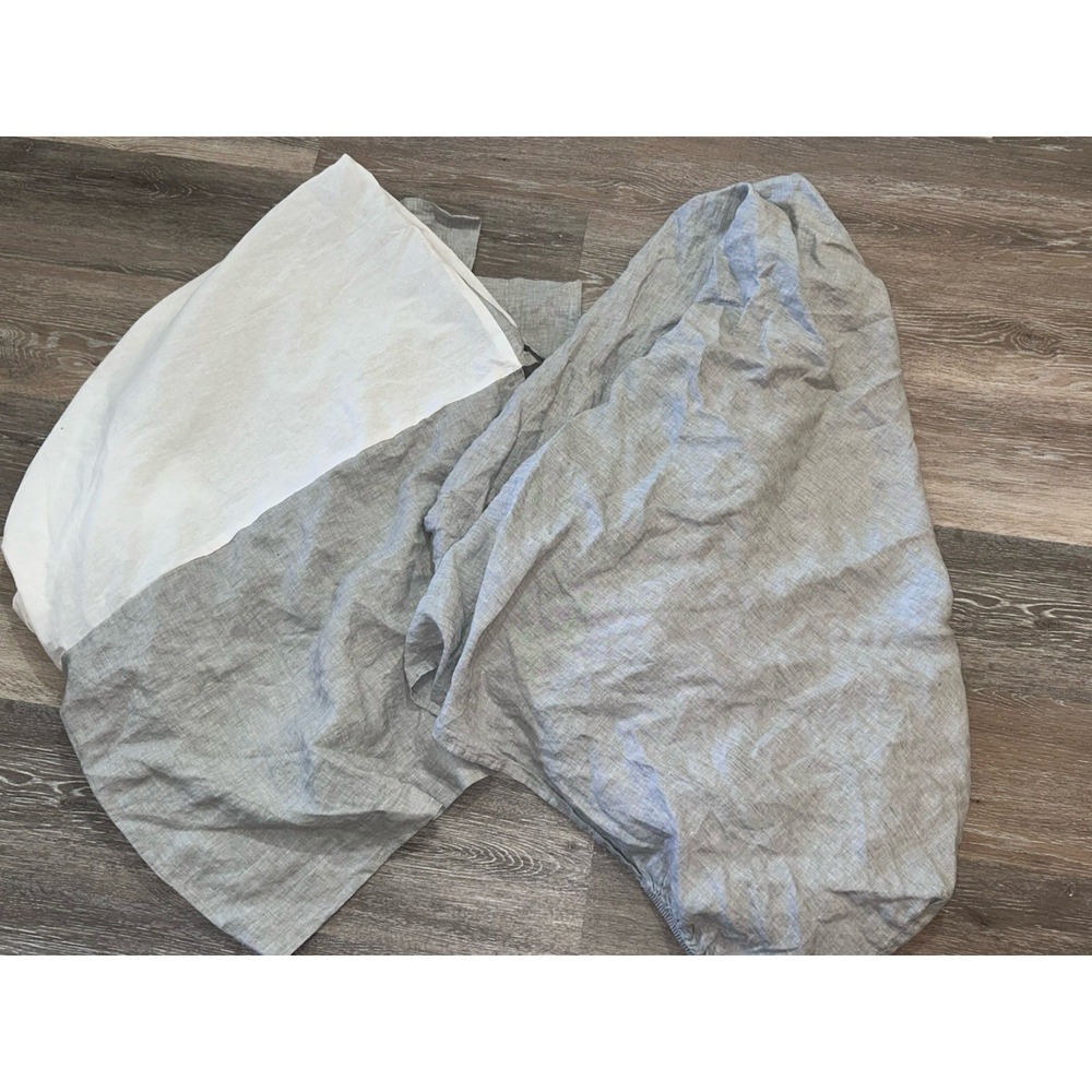 Pottery Barn Kids Belgian Flax Linen Crib Fitted Sheet & Matching Crib Skirt